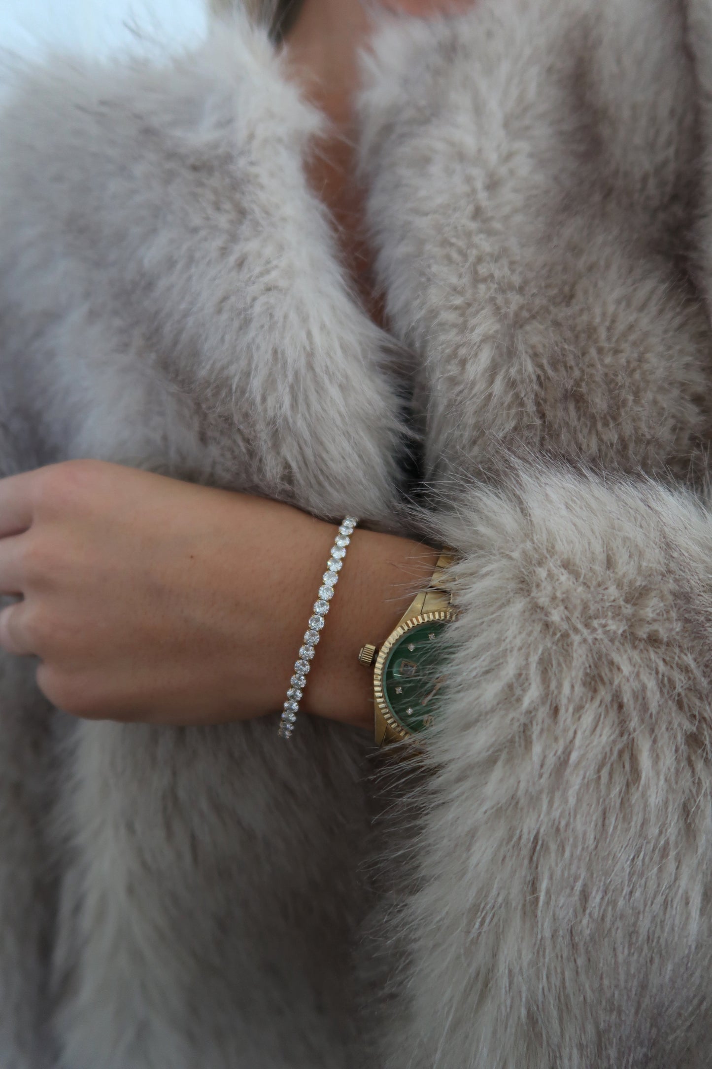 THICK STRETCHY TENNIS BRACELET