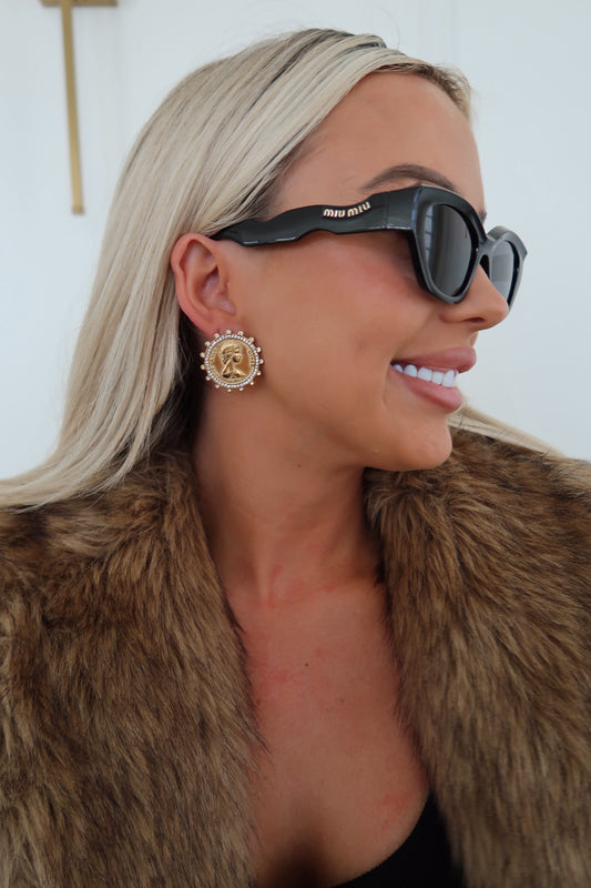 LOVE EACH OTHER MORE COIN EARRINGS 