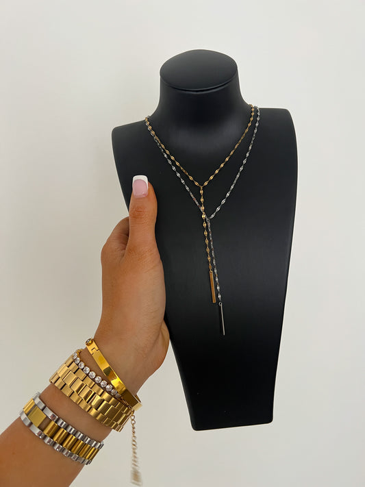 LAYERED Y PENDANT NECKLACE