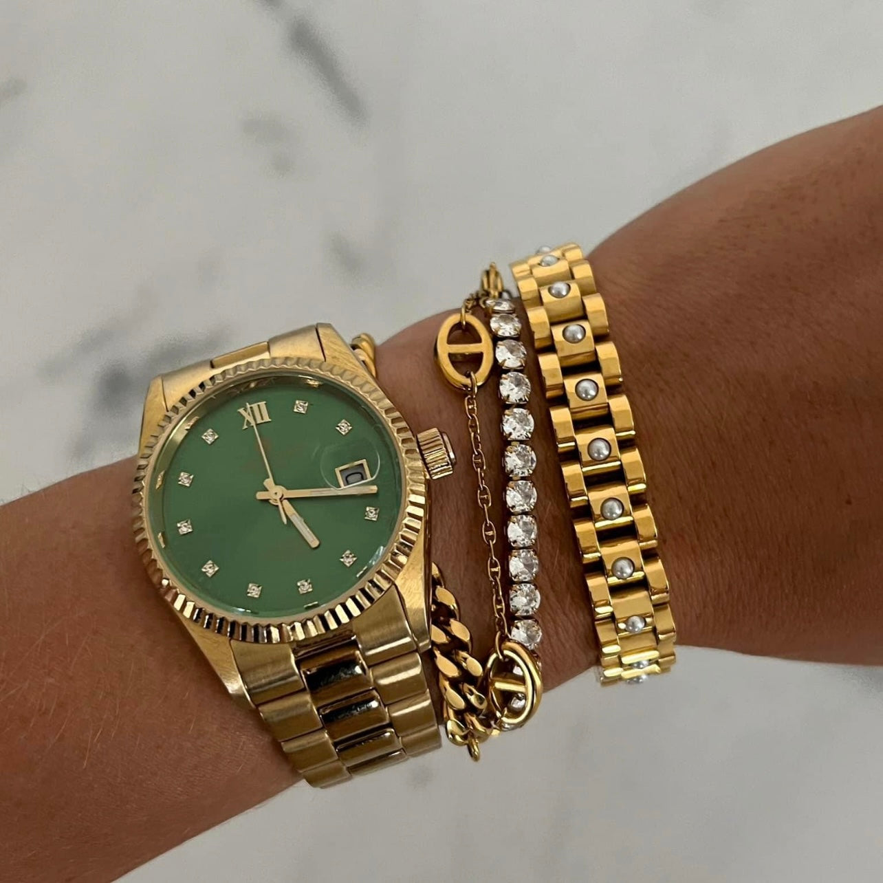 PEARL GOLD WATCH BAND BRACELET